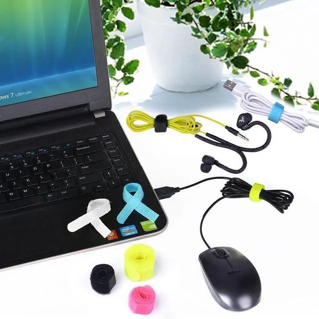 Alt view image 4 of 7 - Avantree Cable Ties - 20-Pack Reusable Cord Organizers, 3 Sizes | Organize earbud, phone, computer, and electronic cables with reusable ties.