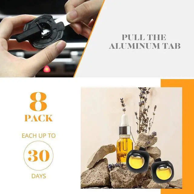 Alt view image 2 of 4 - Car Air Freshener Vent Clips, 8 Pack, Provides Long-Lasting Scent, Up to 240 Days, Odor Eliminator (Citrus)
