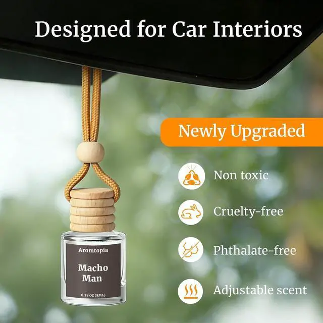 Alt view image 3 of 7 - Car Air Fresheners 2 Packs, Aromtopia Pink Beach Essential Oil Freshener for Cars, Cute Hanging Car Fragrance Diffuser for Women & Men, Long-Lasting Car Fragrance Gift