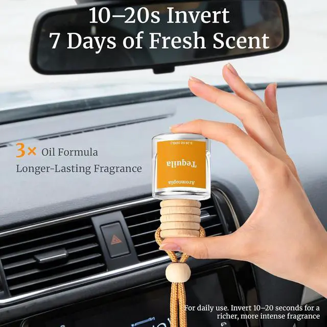 Alt view image 4 of 7 - Car Air Fresheners 2 Packs, Aromtopia Pink Beach Essential Oil Freshener for Cars, Cute Hanging Car Fragrance Diffuser for Women & Men, Long-Lasting Car Fragrance Gift