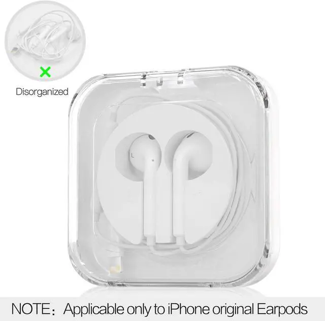 Alt view image 2 of 6 - pzoz Earbuds Case Compatible for Apple iPhone/iPad/iPods EarPods, Earphones Cord Organizer Cover Wired Manager Holder Wrap Winder Mini Storage Carrying Cable Management (Earbuds)