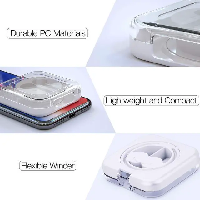 Alt view image 3 of 6 - pzoz Earbuds Case Compatible for Apple iPhone/iPad/iPods EarPods, Earphones Cord Organizer Cover Wired Manager Holder Wrap Winder Mini Storage Carrying Cable Management (Earbuds)