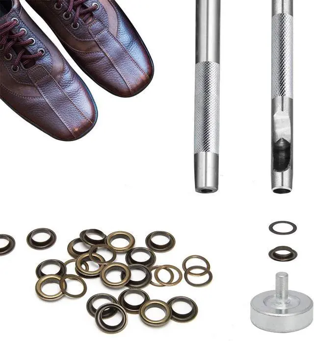 Alt view image 4 of 7 - Luxiv 200 Sets 1/4In Grommet Kit, 4 Color Metal Eyelets with Tools and Box | 200 Metal Eyelets Kits, 4 Colors, 3 Setting Tools And Storage Box, For Leather, Fabric, Bags, Shoes And Crafts