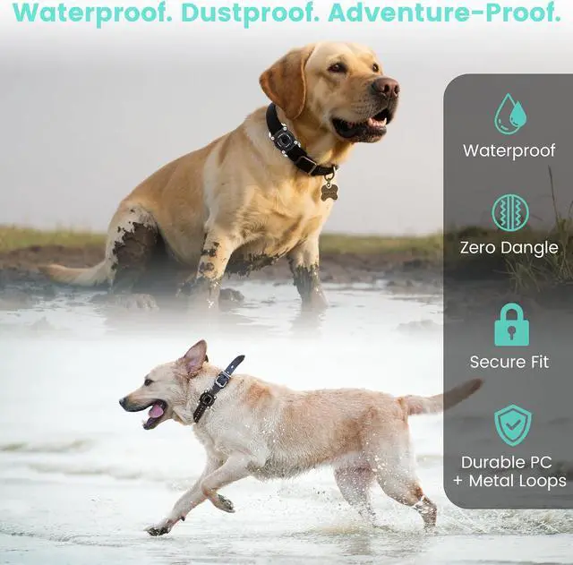 Alt view image 6 of 7 - Waterproof Dog Collar Holder for Airtag Dustproof, Ultra-Durable, Shockproof Case Compatible with Apple Air Tag (Not Included), Anti-Loss GPS Tracker Cover for Pets, Dogs, Cats