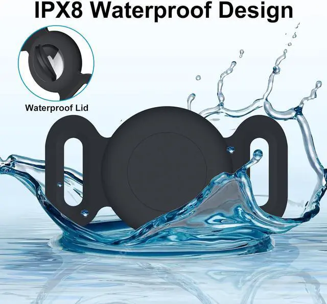 Alt view image 3 of 5 - Waterproof Collar Holder Compatible with Airtag Gen 2/ Gen 1, Protective Anti-Lost Dog Collar for GPS Tracker, Silicone Cat Collar Holder for Pets (Black), Medium