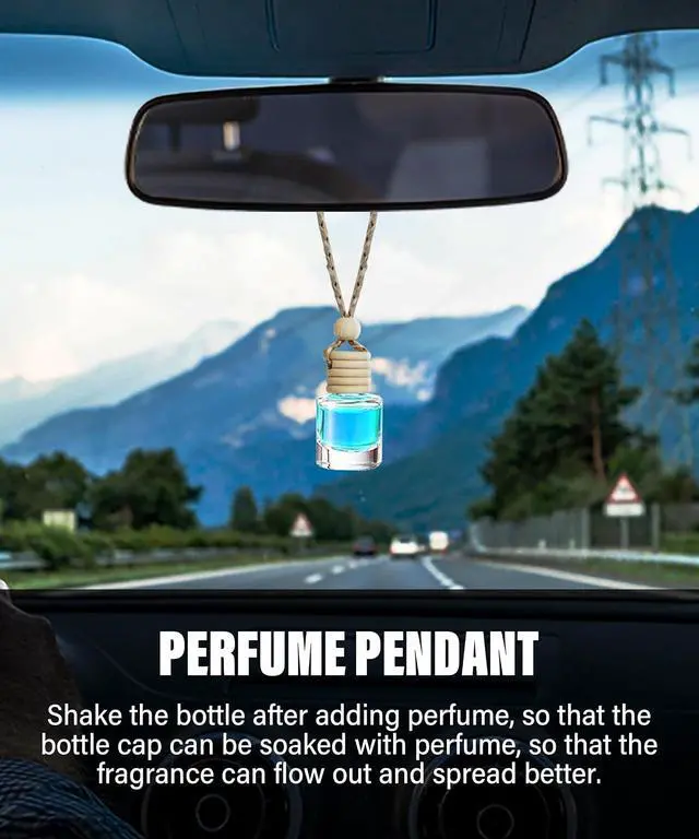 Alt view image 5 of 5 - ESEWALAS 5PCs Hanging Car Air Freshener, Empty Glass Perfume Bottlespendant Bottle, Air Freshener Pendant