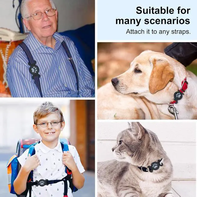 Alt view image 5 of 5 - Waterproof Collar Holder Compatible with Airtag Gen 2/ Gen 1, Protective Anti-Lost Dog Collar for GPS Tracker, Silicone Cat Collar Holder for Pets (Black), Medium