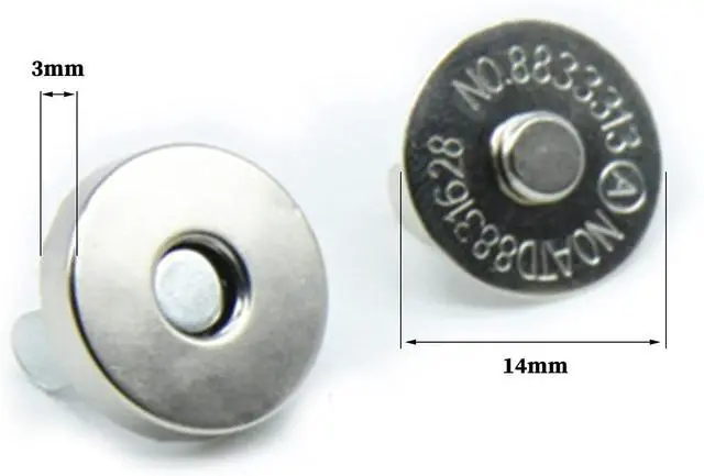 Alt view image 2 of 7 - 20 Set Magnetic Snaps, Purse Magnetic Bag Fastener Clasp Magnetic Button Replacement Kit for Sewing, DIY Craft, Purses, Bags, Clothes, Leather (Silver 14MM)