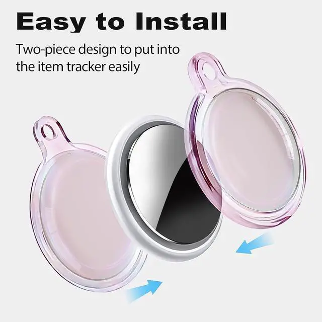 Alt view image 5 of 6 - IPX8 Waterproof Case for AirTag 2nd Gen (2026) & 1st Gen, Full Body Holder Keychain, Anti-Scratch Cover for Apple for Air Tags, Luggage, Pet Collar, Car Keys, Kids, Pink Colorful