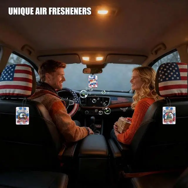 Alt view image 3 of 7 - USA 250th Anniversary Ornament Car Air Fresheners Merchandise, Hanging Car Accessories Interior for 250 Year Party Decor American Patriotic Collectors US Citizens 4th of July Decorations Gifts
