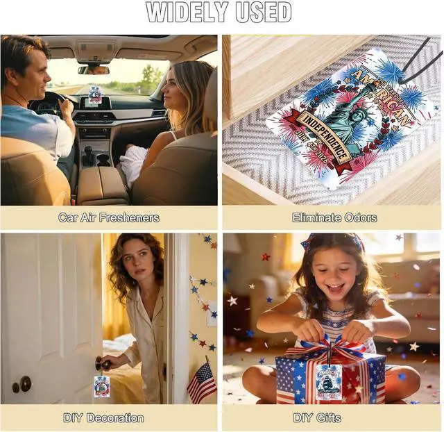 Alt view image 5 of 7 - USA 250th Anniversary Ornament Car Air Fresheners Merchandise, Hanging Car Accessories Interior for 250 Year Party Decor American Patriotic Collectors US Citizens 4th of July Decorations Gifts