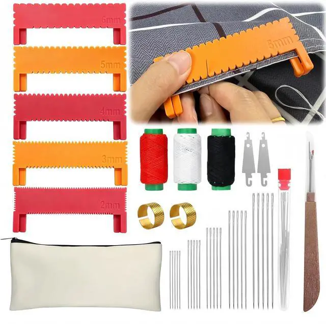 Main image of Clip-On Sewing Ruler Set, 2/3/4/5/6mm Stitch Guide Sewing Gauge for Straight Edge Stitching, Hemming & Quilting, 40 PCS Sewing Accessories for Fabric Crafts and DIY Sewing
