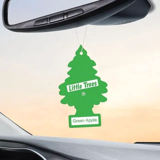 Alt view image 2 of 5 - LITTLE TREES Car Air Freshener | Hanging Paper Tree for Home or Car | Green Apple | Pack of 3