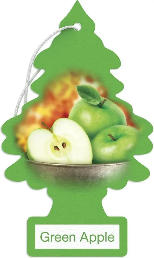 Alt view image 3 of 5 - LITTLE TREES Car Air Freshener | Hanging Paper Tree for Home or Car | Green Apple | Pack of 3