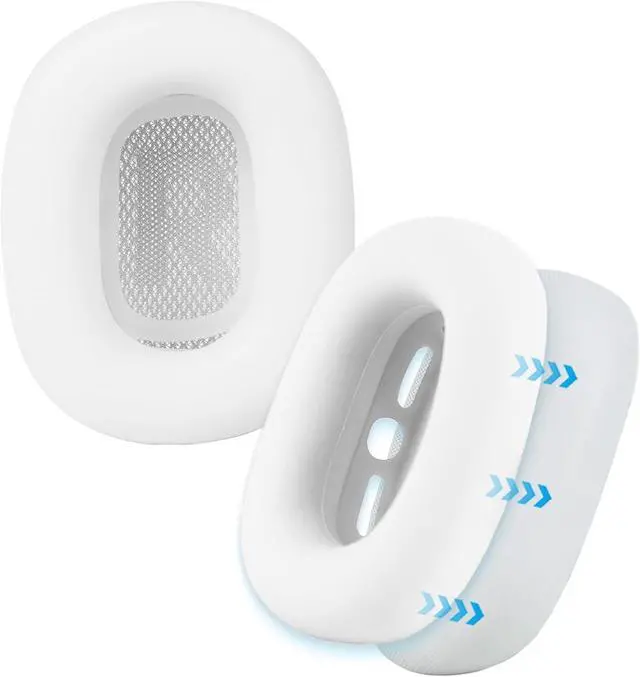 Main image of Silicone Ear Pads Cover Protector for AirPods Max Headphones Cushions, Washable Sweat Earpad Covers for AirPods Max Wireless On-Ear Headphones Accessories Protective Pads Case Cover (White)