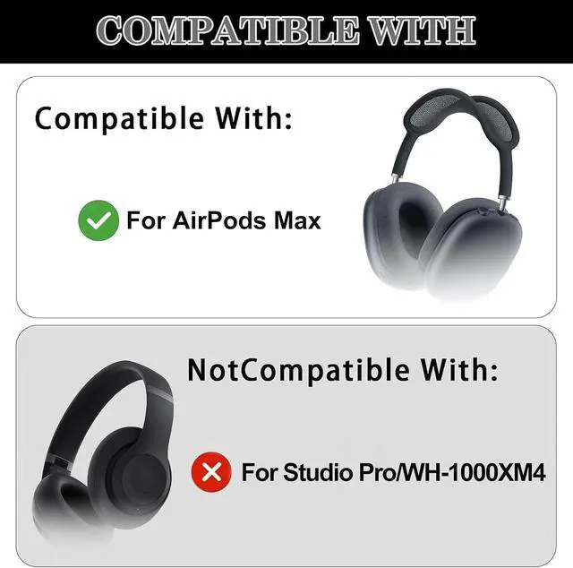 Alt view image 2 of 7 - Silicone Ear Pads Cover Protector for AirPods Max Headphones Cushions, Washable Sweat Earpad Covers for AirPods Max Wireless On-Ear Headphones Accessories Protective Pads Case Cover (White)