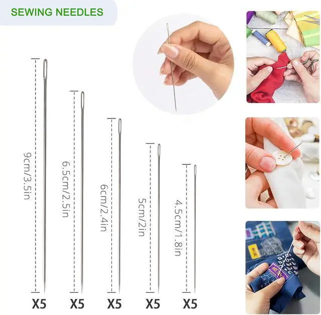 Alt view image 3 of 7 - SZXINYAN 40pcs Steel Sewing Needles, Multi-Size Assortment Pack with Storage Tube, Sharp Point, Rust-Resistant, Professional Crafting and Mending