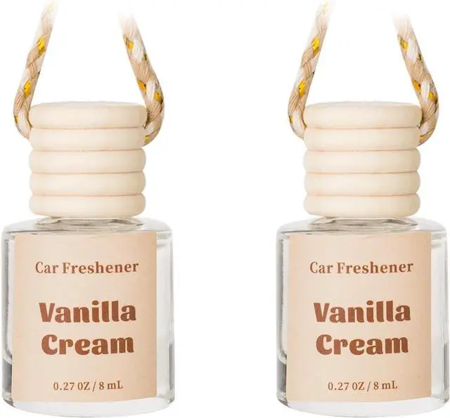 Main image of Car Air Freshener Diffuser, Hanging Car Scents Air Freshener, Car Fresheners Long Lasting, Essential Oil Diffuser, Vanilla Cream Fragrance Oil, 2pcs