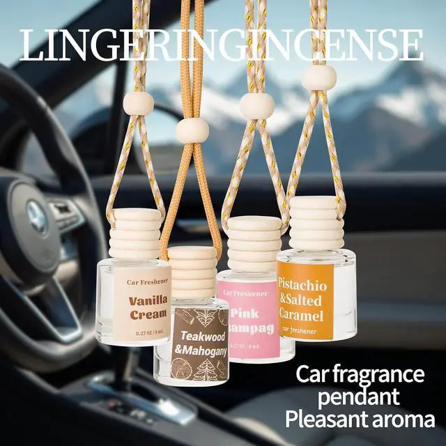 Alt view image 3 of 6 - Car Air Freshener Diffuser, Hanging Car Scents Air Freshener, Car Fresheners Long Lasting, Essential Oil Diffuser, Vanilla Cream Fragrance Oil, 2pcs