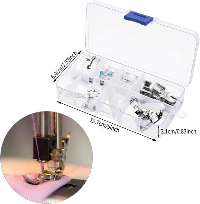 Alt view image 3 of 6 - Mudder 12 Pcs Sewing Machine Presser Foot Set Multifunctional Sewing Foot Presser for Gathering Zipper Insertion Joining Embroidery Stitching