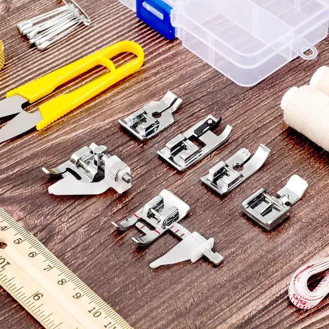 Alt view image 4 of 6 - Mudder 12 Pcs Sewing Machine Presser Foot Set Multifunctional Sewing Foot Presser for Gathering Zipper Insertion Joining Embroidery Stitching