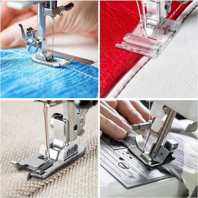 Alt view image 5 of 6 - Mudder 12 Pcs Sewing Machine Presser Foot Set Multifunctional Sewing Foot Presser for Gathering Zipper Insertion Joining Embroidery Stitching