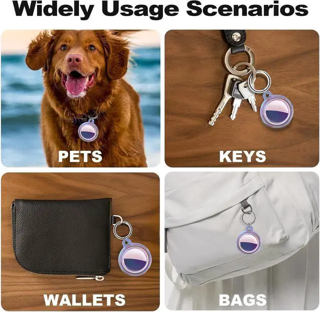 Alt view image 6 of 6 - IPX8 Waterproof Case for AirTag 2nd Gen (2026) & 1st Gen, Full Body Holder Keychain, Anti-Scratch Cover for Apple for Air Tags, Luggage, Pet Collar, Car Keys, Kids, Pink Colorful