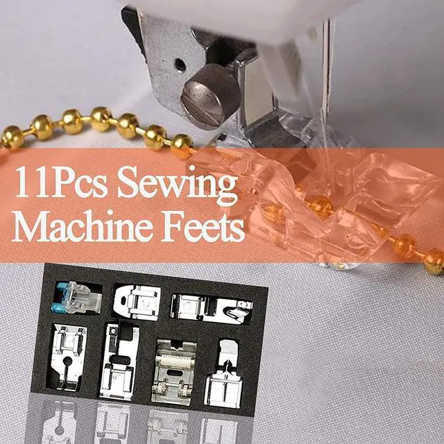 Alt view image 6 of 6 - ZKSM 11 Pcs Presser Feet, Sewing Machine Presser Walking Feet Kit Compatible for Brother Babylock Janome Elna Toyota New Home and Low Shank Sewing Machines