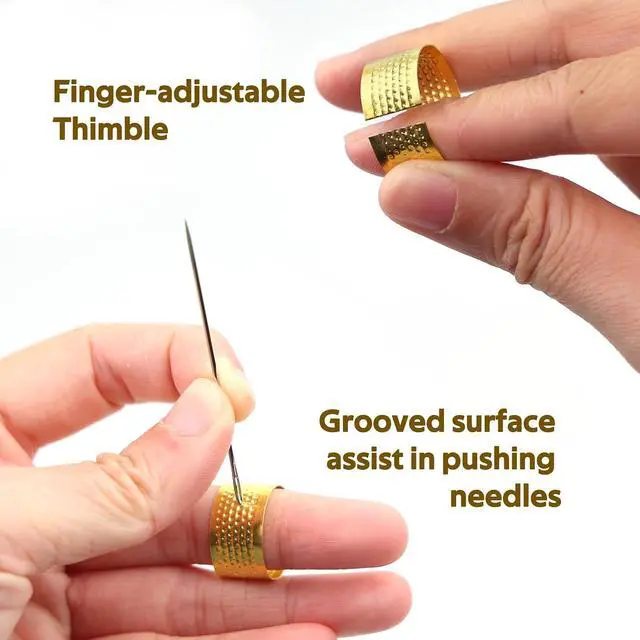 Alt view image 6 of 7 - NTSDD 37 Pcs Large Eye Sewing Needles Kit for Hand Sewing with Threader | Includes thread, 2 threaders, 2 thimbles and seam ripper for clothing repairs, crafts, quilting and emergency sewing