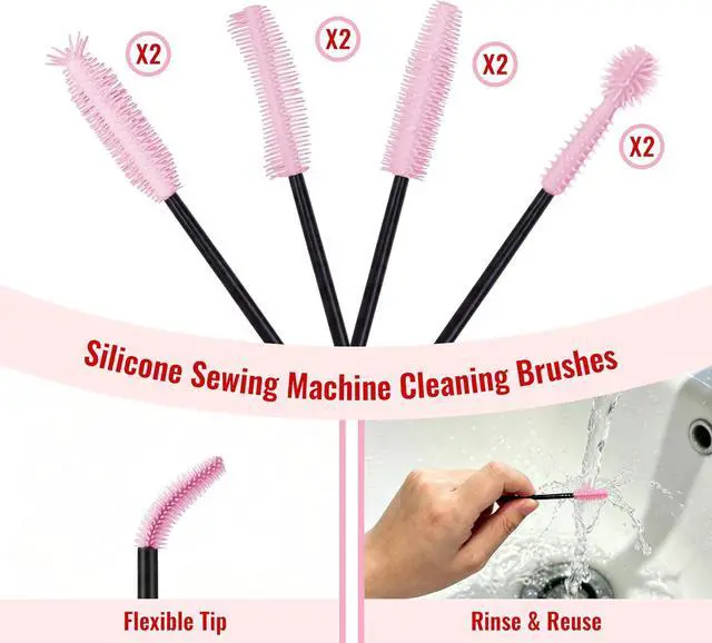 Alt view image 3 of 7 - Prelady 30Pcs Sewing Machine Cleaning Kit, Durable Storage Box, Multi Brushes & Screwdriver, Universal Maintenance Tools for Household Sewing Machines