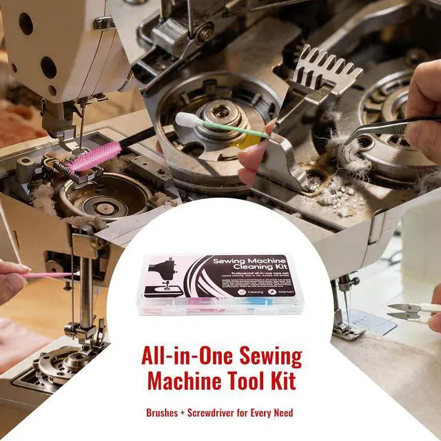 Alt view image 6 of 7 - Prelady 30Pcs Sewing Machine Cleaning Kit, Durable Storage Box, Multi Brushes & Screwdriver, Universal Maintenance Tools for Household Sewing Machines