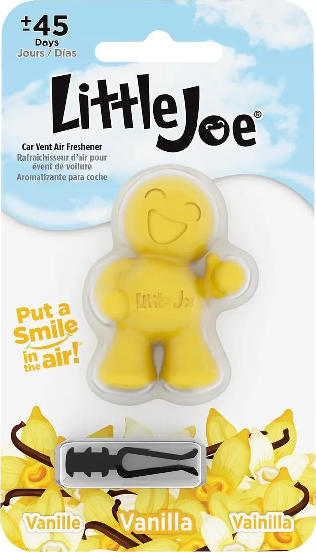 Main image of Little Joe 96402 Vanilla Scent Car Air Freshener Vent Clip, Fights Odors for up to 45 Days, Long-Lasting Freshness, Cute Car Odor Eliminator, Pack of 1