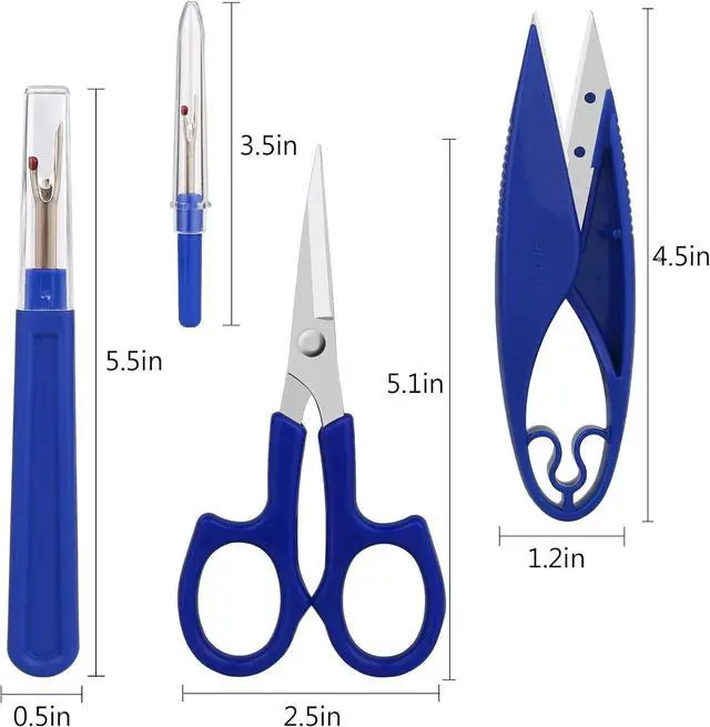 Alt view image 2 of 6 - CampTek Seam Ripper & Thread Remover Kit - Professional Ergonomic Stitch Cutter Tools for Quilting, Leather, Denim, Cross Stitch | Sewing Supplies with Patch Remover, Durable Sewing Kit Tools (Blue)