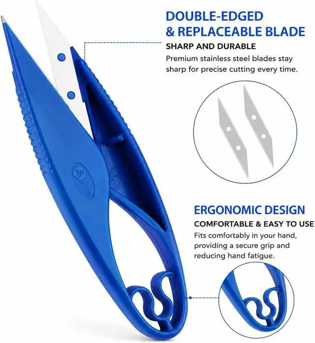 Alt view image 4 of 6 - CampTek Seam Ripper & Thread Remover Kit - Professional Ergonomic Stitch Cutter Tools for Quilting, Leather, Denim, Cross Stitch | Sewing Supplies with Patch Remover, Durable Sewing Kit Tools (Blue)