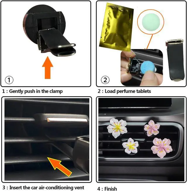 Alt view image 5 of 7 - Cute Car Air Fresheners Vent Clips 6 PCS, Flower Air Vent Clips Pink Car Accessories Interior Aesthetic Women Automobile Air Conditioning Vents Decorations