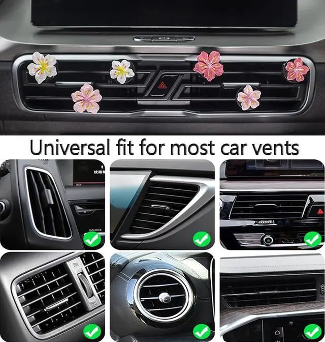 Alt view image 6 of 7 - Cute Car Air Fresheners Vent Clips 6 PCS, Flower Air Vent Clips Pink Car Accessories Interior Aesthetic Women Automobile Air Conditioning Vents Decorations