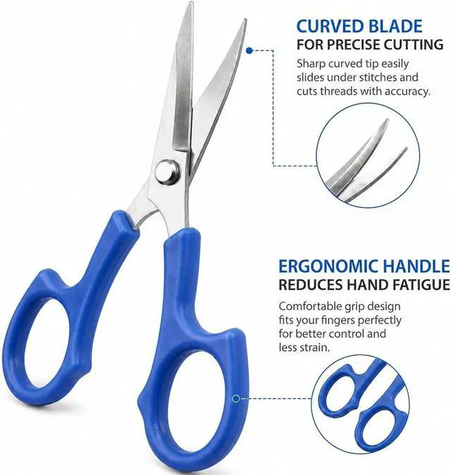 Alt view image 5 of 6 - CampTek Seam Ripper & Thread Remover Kit - Professional Ergonomic Stitch Cutter Tools for Quilting, Leather, Denim, Cross Stitch | Sewing Supplies with Patch Remover, Durable Sewing Kit Tools (Blue)