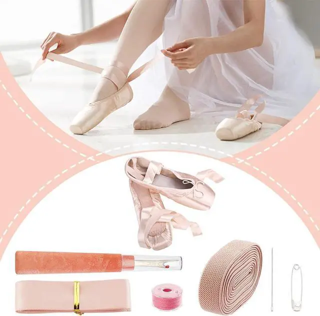Alt view image 6 of 7 - SUPERFINDINGS Pointe Shoe Professional Stitch and Sewing Kit Including Satin Ribbon, 2m Rubber Cord, 45m Sewing Thread, 2pc Leather Sewing Stitching Needle, 1pc Thread Cutter and Others