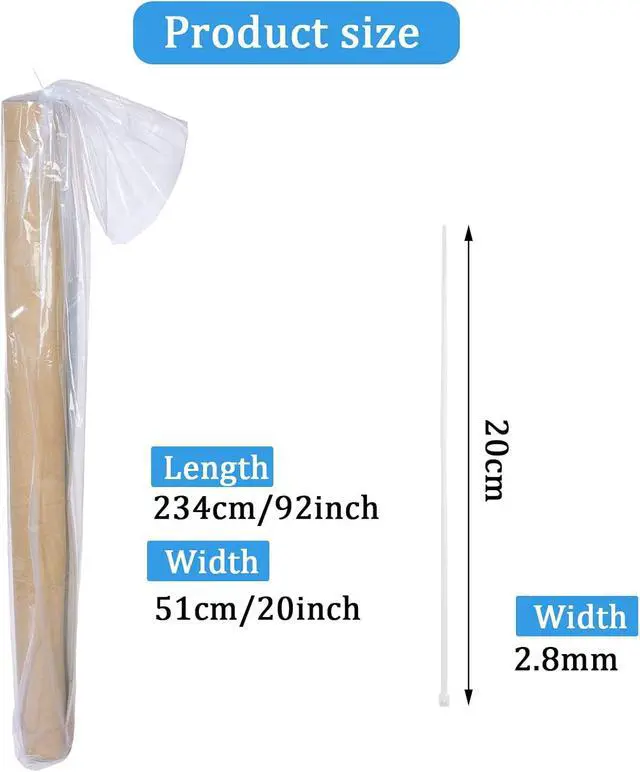Alt view image 2 of 6 - Jumbo Rug Storage Bags - Large Clear Plastic Bags with Nylon Cable Zip Ties for Indoor/Outdoor Carpet Moving or Storage (2 Pieces, Fit 6 x 9 Feet)