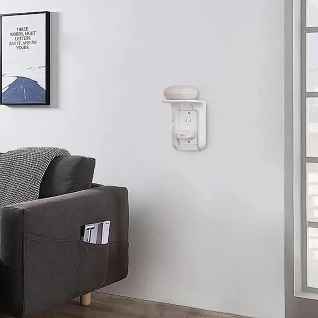 Alt view image 7 of 7 - Outlet Shelf Wall Bathroom Shelf, Bathroom Wall Decor for Google Home/Echo/Smart Speakers(up to 10lbs), Smart Home Decor, Toothbrush, Kitchen, Cell Phone, Space Saving Power Tools, White