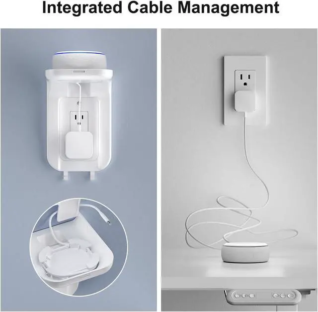 Alt view image 6 of 7 - Suptek Wall Outlet Shelf, Home Wall Shelf Organizer for Outlets, Perfect for Bathroom, Kitchen, Bedrooms,Ideal for Cell Phone,Speaker up to 20lbs,with Cable Management and Detachable Hooks,White(S3W)