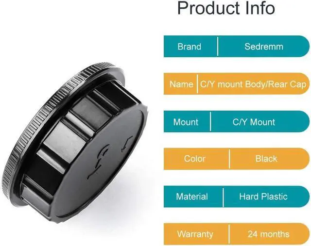 Alt view image 2 of 6 - Body Cap and Lens Rear Cap Cover Replacement Set for CONTAX Yashica C/Y Mount Lens&Cameras,2 Sets