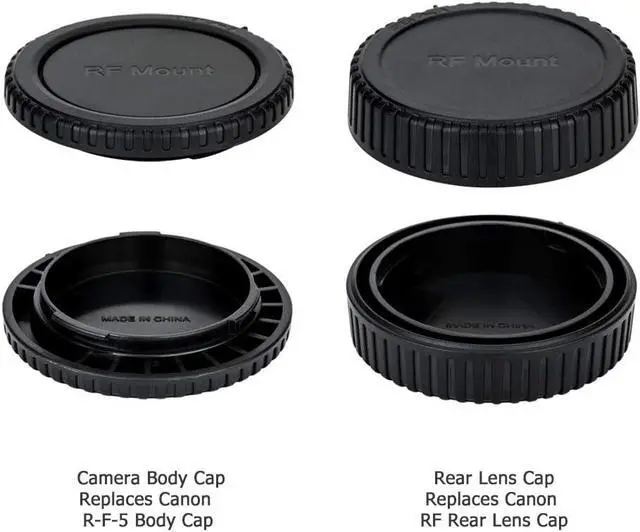Alt view image 2 of 7 - 2-Pack RF Mount Body Cap & Rear Lens Cover Kit for Canon Cameras & Lenses | for Canon EOS R100 R50 R50V R50 V R10 R8 R7 R6 Mark V III II R5 R3 R1 R RP Mirrorless Cameras & RF Mount Lenses
