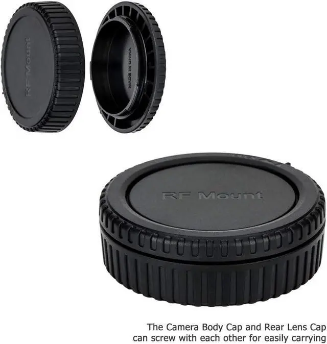Alt view image 7 of 7 - 2-Pack RF Mount Body Cap & Rear Lens Cover Kit for Canon Cameras & Lenses | for Canon EOS R100 R50 R50V R50 V R10 R8 R7 R6 Mark V III II R5 R3 R1 R RP Mirrorless Cameras & RF Mount Lenses