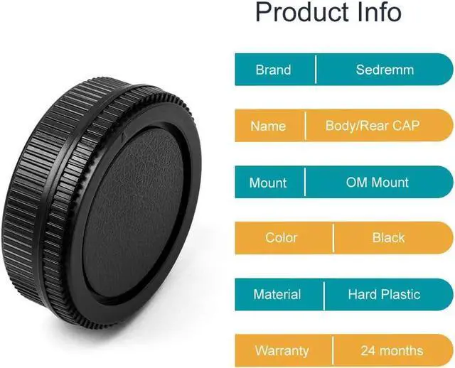 Alt view image 2 of 6 - Camera Body Cap and Lens Rear Cap Cover Replacement Set for Olympus OM Mount Cameras and Lens,2 Sets