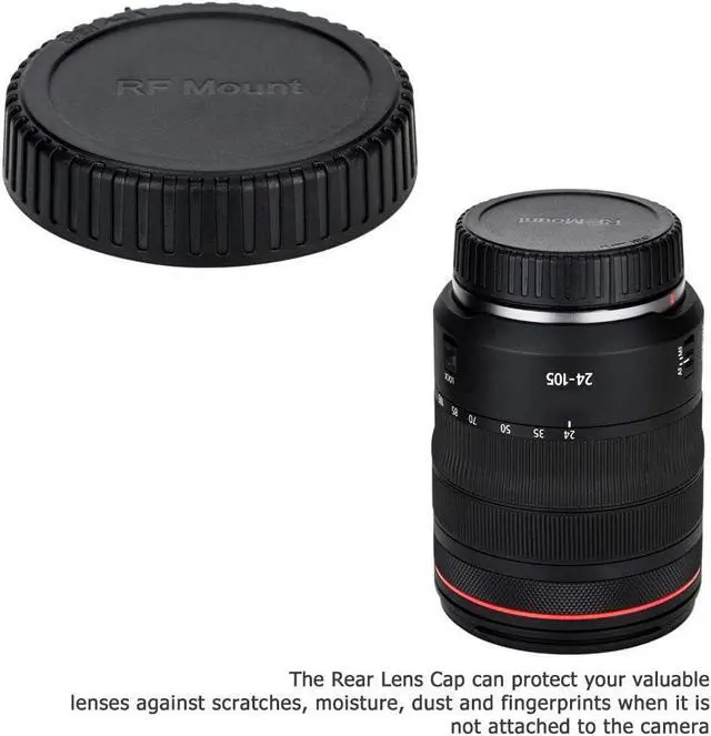 Alt view image 4 of 7 - 2-Pack RF Mount Body Cap & Rear Lens Cover Kit for Canon Cameras & Lenses | for Canon EOS R100 R50 R50V R50 V R10 R8 R7 R6 Mark V III II R5 R3 R1 R RP Mirrorless Cameras & RF Mount Lenses