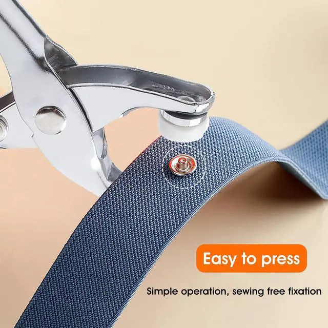 Alt view image 5 of 6 - GTAAOY 9.5 mm Metal Snaps Buttons with Snap Pliers, 100 Set, 10 Colors | No-Sew Buttons, Snap Fastener Pliers Press Tool Kit for Fabric, Baby Clothing, Bibs, Shirts, Dish Towel, Upholstery, Crafts