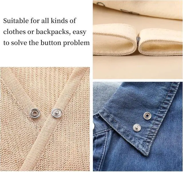 Alt view image 6 of 6 - GTAAOY 9.5 mm Metal Snaps Buttons with Snap Pliers, 100 Set, 10 Colors | No-Sew Buttons, Snap Fastener Pliers Press Tool Kit for Fabric, Baby Clothing, Bibs, Shirts, Dish Towel, Upholstery, Crafts
