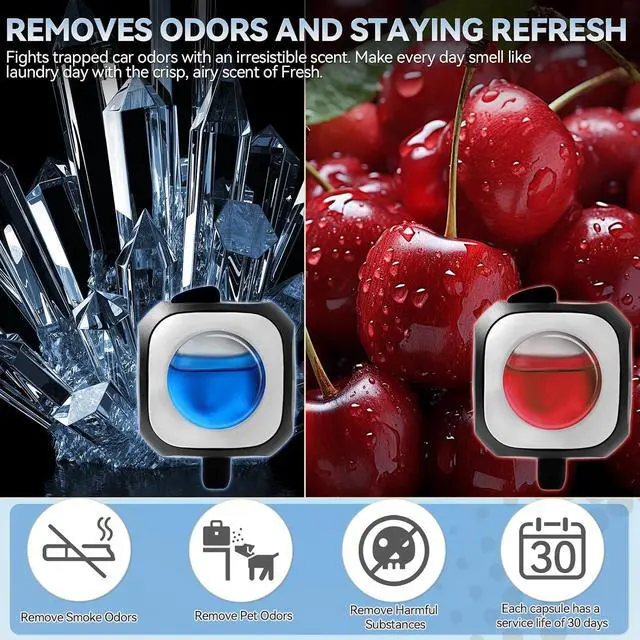 Alt view image 2 of 6 - Car Air Freshener Vent Clip 6 Pack 4ml Each Up to 180 Days Long Lasting Scent Odor Eliminator for Women Men(Fresh Cherry)