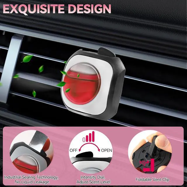 Alt view image 4 of 6 - Car Air Freshener Vent Clip 6 Pack 4ml Each Up to 180 Days Long Lasting Scent Odor Eliminator for Women Men(Fresh Cherry)